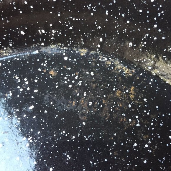 Black Speckled Enamelware Metal Dinner Plates & Frying Pan Skillet Camp Hike Set - Picture 12 of 12